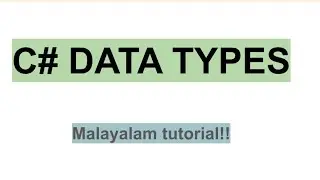C# DATA TYPES | value Data type | Reference data type | pointer data type | malayalam tutorial