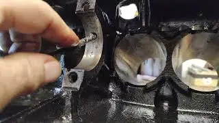 mg midget 1500, Drilling out the centre oil feed to main bearing and 2 and 3 big ends.