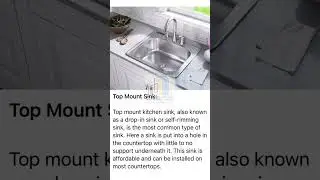 Top mount sink