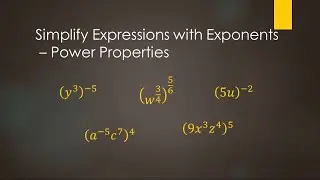 Power Properties (rules) of Exponents (part 1)
