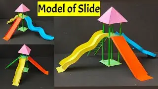 Model of park Slide | How to make paper park slide| Slide paper craft