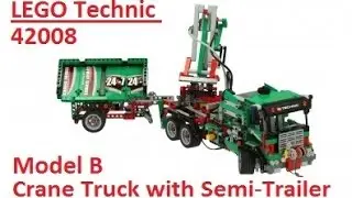 Lego Technic 42008 model B Crane Truck with Semi-Trailer