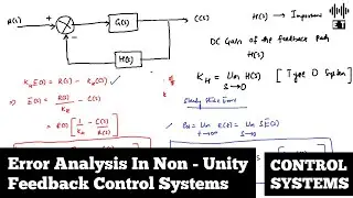 Error Analysis In Non - Unity Feedback Control Systems | Basic Concepts | Control Systems