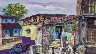 Village home painting art
