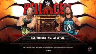WWE 2K23 RVD vs AJ Styles at Hell in a Cell Full Gameplay [1080p]|WWE 2K|#WWE |#2K |#WWE2K23