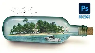Comment insérer une image dans une bouteille sur Photoshop.