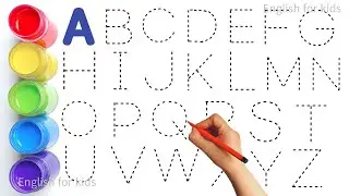 Alphabet, ABC song, ABCD, A to Z, Kids rhymes, collection for writing along dotted lines for toddler