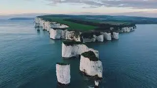Aerial view of Old Harry Rocks, Jurassic Coast Dorset
