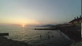 Закат с пляжа на Чёрном море. Сочи, Адлер. [TIMELAPSE 4K]