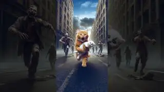 fight for children (zombie cat) #cute #cat