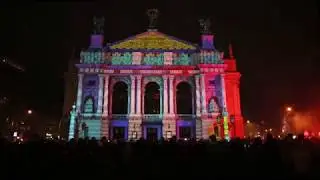 Маппінг на Новий рік 2018. Mapping opera house in Lviv 31.12.17