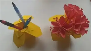 Вазочка оригами из одного листа бумаги