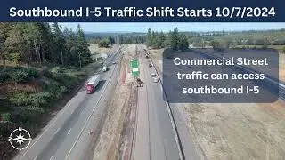 Southbound I-5 Traffic Shift in South Salem