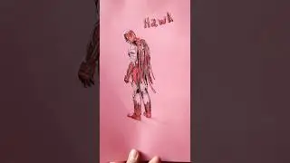 drawing Hawk from Titans DC comics 