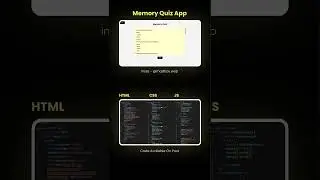 Day 59 - Memory Quiz App #html #css #shorts #javascript