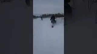 самодельный сноубайк, без мотоцикла:) катаемся