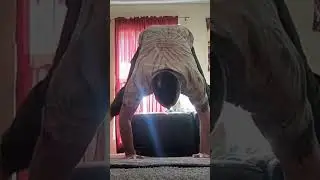 How to do a split leg press up handstand with a slow motion pushup