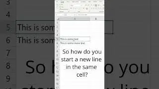 How to Start a New Line in The Same Cell in Excel 