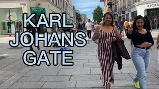 Oslo Walking Tour-Karl Johans Gate Street- 4K UHD 60 FPS