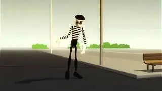 Mime skateboarder