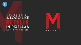 How to create M letter logo || Netflix logo || with pixellab in mobile | modern art
