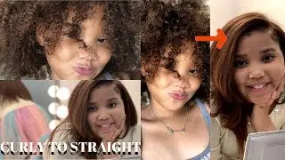 CURLY TO STRAIGHT HAIR - No Frizz (NEW 2019) | FicklinTV vlog