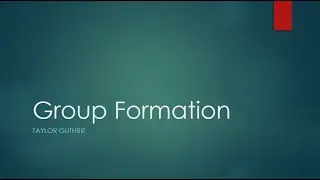 Group Dynamics: What drives group formation?