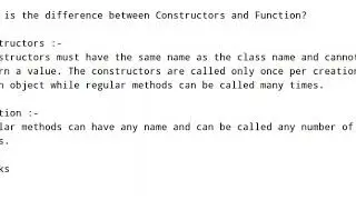 Difference between Constructor vs Function