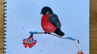 Как нарисовать снегиря #снегирь
