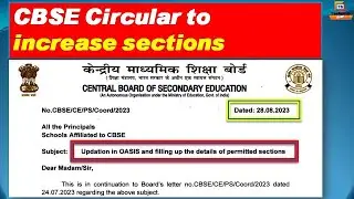 CBSE circular to increase sections 