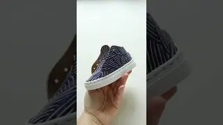 Making painted leather kids shoes