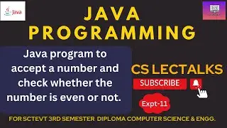 Java program to check whether a number is even or odd || if else statement using Java ||sctevt java