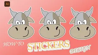 turn logo into stickers in adobe illustrator | illustrator tutorial | cow stickers 