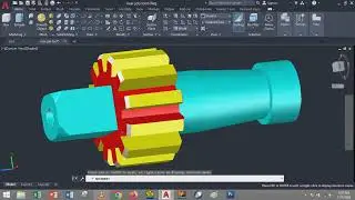 3d modeling of shaft gear | how to make 3d gear and shaft in autocad