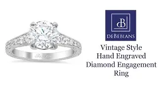 Diamond Accented Engagement Ring with Milgrain