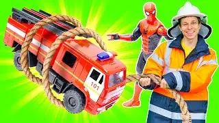 Супергерои спасают Венома! Видео для детей и игры в пожарных с Человеком Пауком и Капитаном Америкой