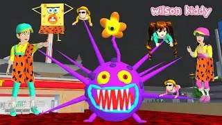 Monster Ikan Batu Lava‼️ Yuta Baby Nana Masuk Portal Spongeb0b ke Zaman Purba | Sakura| Wilson Kiddy