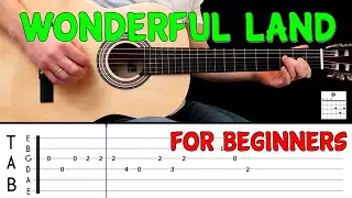 WONDERFUL LAND | Easy guitar melody lesson for BEGINNERS (with tabs) - The Shadows
