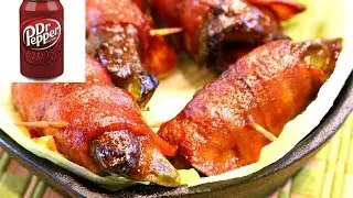 Delicious Bacon Wrapped Jalapeno Appetizer Stuffed with Cheese with Dr. Pepper BBQ Sauce