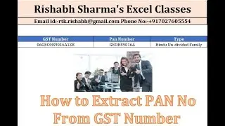 How to Extract PAN No from GST Number and how to know the Type of Pan Number.