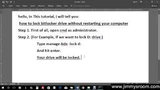how to lock bitlocker drive without restarting your computer
