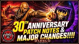 Diablo Immortal: 7/29 CLASS BALANCE, 30th Anniversary and updates!!!