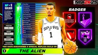 NBA 2K25 VICTOR WEMBANYAMA BUILD - LEGEND RIM PROTECTING BADGES!