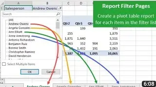 How to Create Multiple Pivot Table reports with show report filter pages in Excel.