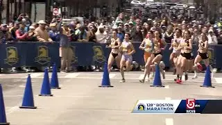 Crowds pack Boston Marathon finish line for first races of weekend