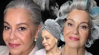 Svatební make-up pro zralou pleť 50,60,70 ..Dlouhé vlasy a natáčky