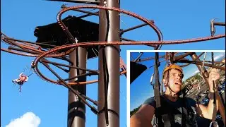 We Rode a Roller Coaster/Zipline Hybrid! POV, Reaction, and More!