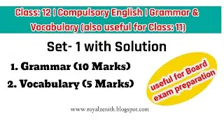 Class 11&12 || Compulsory English || Grammar & Vocabulary ||Solution Set-1||NEB 
