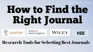 How to Find the Right Journals| Journal Suggester| ELSEVIER| Springer| WILEY| IEEE| 4 Research Tools
