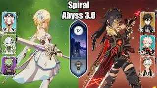 C6 Dendro Traveler Spread And C0 Dehya Mono Pyro SPIRAL ABYSS 3.6- Genshin impact